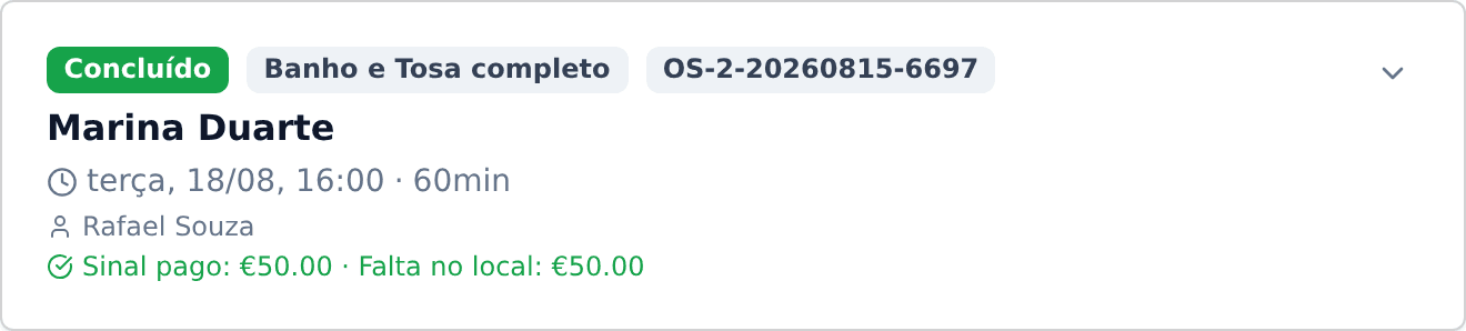 Agendamento concluído na plataforma LinkBR com sinal pago