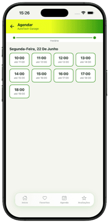 Agenda de horários no app LinkBR